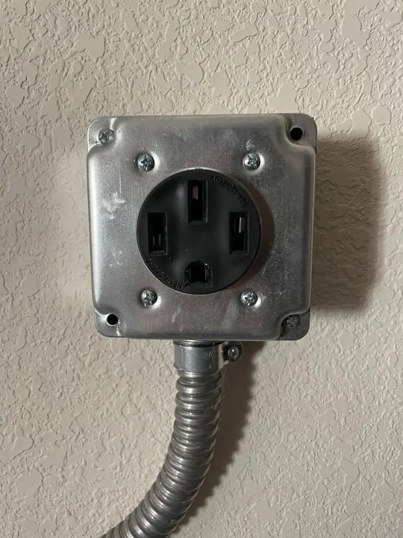 NEMA 14-50 outlet installed for Smart Home Electrical in Hutchinson